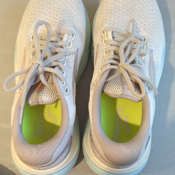 Women's Brooks Glycerin 21 Wide Coconut/Aqua/Autumn Sunset size 9.5 - Picture 6 of 9